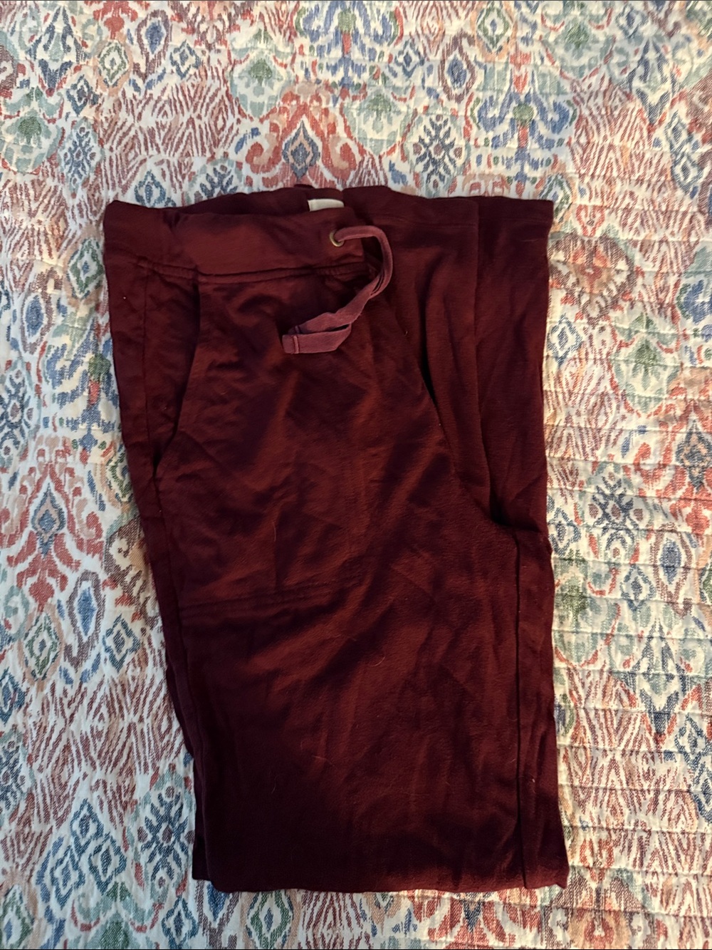 Lou & Grey Burgundy Drawstring Track Joggers